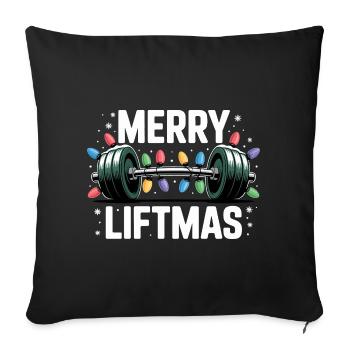Barbe d’haltérophilie de Noël Merry Liftmas - Housse de coussin décorative 45 x 45 cm - noir - Devant