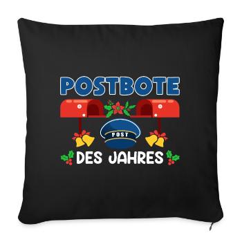 Christmas holidays POSTMAN OF THE YEAR Funny - Sofa pillowcase 17,3'' x 17,3'' (45 x 45 cm) - black - Front