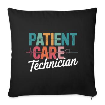 Patient Care Technician Design - Sofa pillowcase 17,3'' x 17,3'' (45 x 45 cm) - black - Front