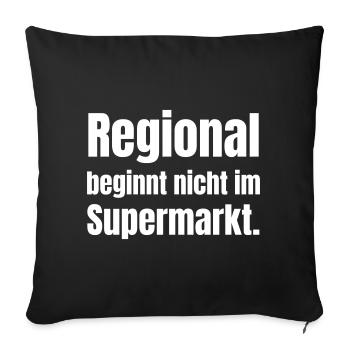 Regionality instead of supermarket standard - Sofa pillowcase 17,3'' x 17,3'' (45 x 45 cm) - black - Front
