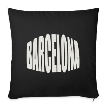 Barcelona Großschrift Logo - Sofakissenbezug 45 x 45 cm - Schwarz - Vorne