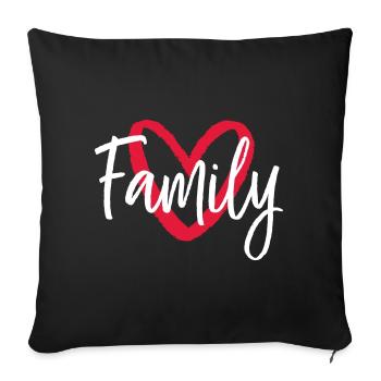 Family Heart - Sofa pillowcase 17,3'' x 17,3'' (45 x 45 cm) - black - Front