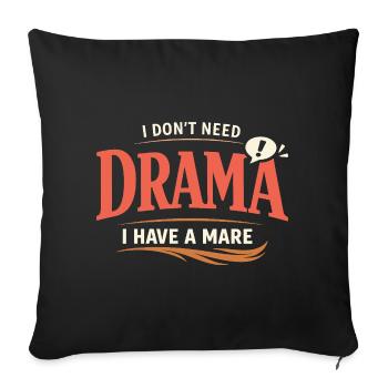 Horse Mood Humor Experienced Horse Owner - Sofa pillowcase 17,3'' x 17,3'' (45 x 45 cm) - black - Front
