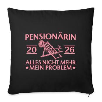 Pensioner 2026 - Funny colleague farewell - Sofa pillowcase 17,3'' x 17,3'' (45 x 45 cm) - black - Front