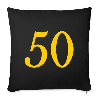 50. 50 ANS. 50e ANNIVERSAIRE. ANNIVERSAIRE 50 ANS. - Housse de coussin décorative 45 x 45 cm - noir - Devant
