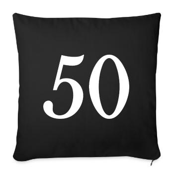 50. 50 ANS. 50e ANNIVERSAIRE. ANNIVERSAIRE 50 ANS. - Housse de coussin décorative 45 x 45 cm - noir - Devant