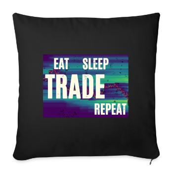 Échange de mange et de sommeil : Répéter - Housse de coussin décorative 45 x 45 cm - noir - Devant