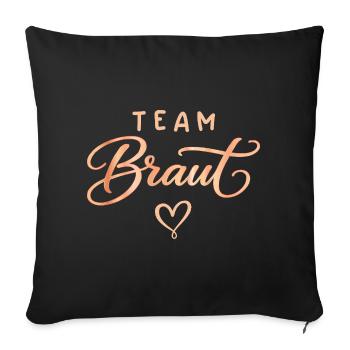 Fête de garçon T-shirt féminin Équipe de célibataires Mariée - Housse de coussin décorative 45 x 45 cm - noir - Devant