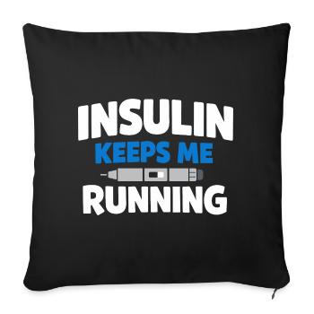 Soutien à l’insuline dans le sang Fierté de type 1 - Housse de coussin décorative 45 x 45 cm - noir - Devant