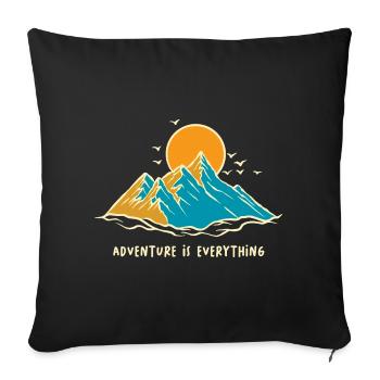 Adventure Is Everything Shirt - Sofa pillowcase 17,3'' x 17,3'' (45 x 45 cm) - black - Front