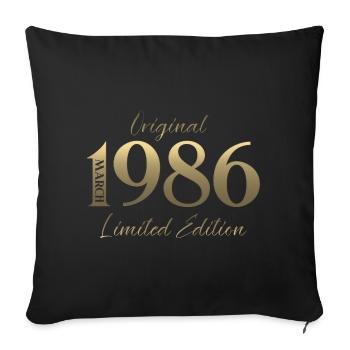 40th Birthday Gift Husband Wife March 1986 - Sofa pillowcase 17,3'' x 17,3'' (45 x 45 cm) - black - Front