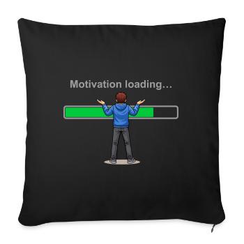Motivation qui charge... Veuillez patienter - Housse de coussin décorative 45 x 45 cm - noir - Devant