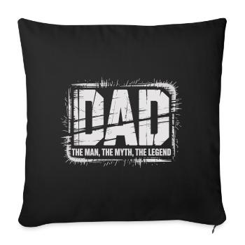 T-shirt Papa – Papa L’Homme Le Mythe La Légende - Housse de coussin décorative 45 x 45 cm - noir - Devant