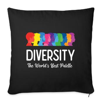 LGBT Pride Month - Diversity. The World's Best Pal - Sofa pillowcase 17,3'' x 17,3'' (45 x 45 cm) - black - Front