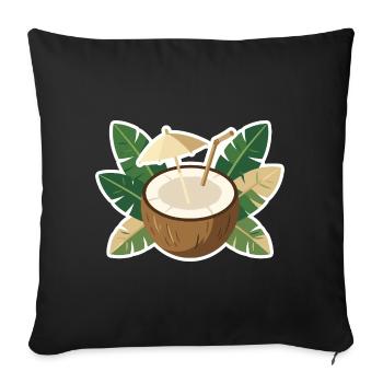 Coconut Island Kühlbox - Sofakissenbezug 45 x 45 cm - Schwarz - Vorne