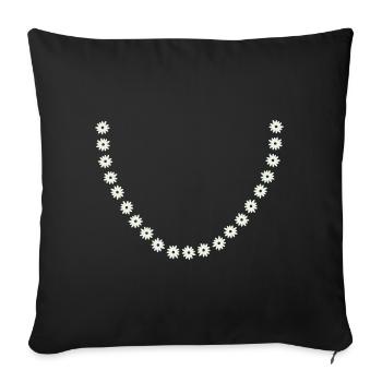 Daisy Flower Wreath - Sofa pillowcase 17,3'' x 17,3'' (45 x 45 cm) - black - Front