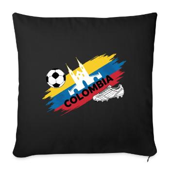 Colombie Football Maillot Supporter Colombia Foot - Housse de coussin décorative 45 x 45 cm - noir - Devant