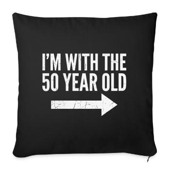 Je suis au 50e 50e anniversaire - Housse de coussin décorative 45 x 45 cm - noir - Devant