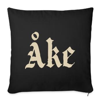 Lettrage Monogramme Gothique Åke - Housse de coussin décorative 45 x 45 cm - noir - Devant
