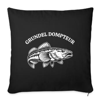 Grundel Dompteur Fischmotiv - Sofakissenbezug 45 x 45 cm - Schwarz - Vorne