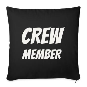 Crew Member Comic Fun Team Staff Event Festival - Sofa pillowcase 17,3'' x 17,3'' (45 x 45 cm) - black - Front