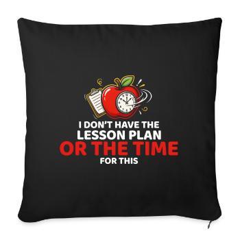 Pas de temps pour le plan de leçon Apple Clock - Housse de coussin décorative 45 x 45 cm - noir - Devant