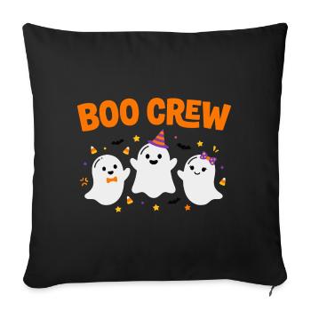 Boo Crew Halloween Drei Geister - Sofakissenbezug 45 x 45 cm - Schwarz - Vorne