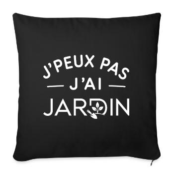 Jardin Humour Cadeau Amoureux du Jardinage - Housse de coussin décorative 45 x 45 cm - noir - Devant