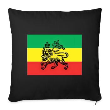 Haile Selassie I Jah Rastafari Rasta Reggae Roots - Sofa pillowcase 17,3'' x 17,3'' (45 x 45 cm) - black - Front