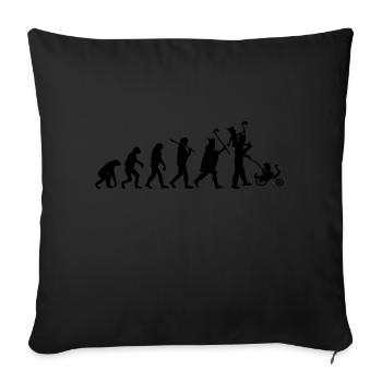 evolution daddy viking - Housse de coussin décorative 45 x 45 cm - noir - Devant