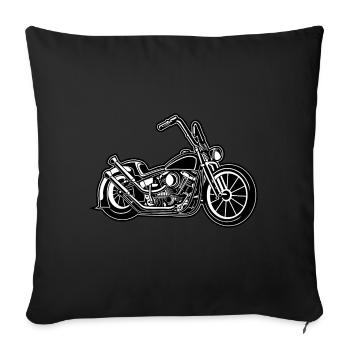 Chopper / Bobber Motorcycle 02 black white - Sofa pillowcase 17,3'' x 17,3'' (45 x 45 cm) - black - Front
