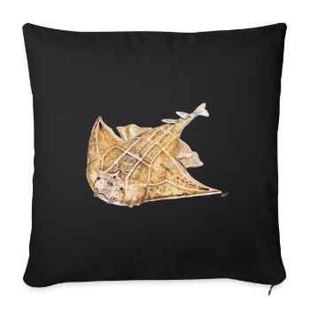 Angelote - Angel shark - Requin ange - Sofa pillowcase 17,3'' x 17,3'' (45 x 45 cm) - black - Front