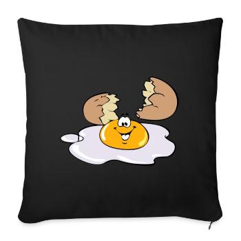 Fried Egg Egg - Sofa pillowcase 17,3'' x 17,3'' (45 x 45 cm) - black - Front