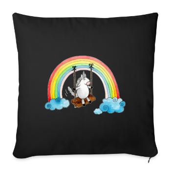 Unicorn swing rainbow - Sofa pillowcase 17,3'' x 17,3'' (45 x 45 cm) - black - Front