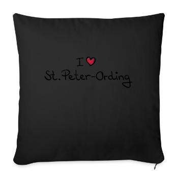 i_love_st_peter_ording__f2 - Sofakissenbezug 45 x 45 cm - Schwarz - Vorne