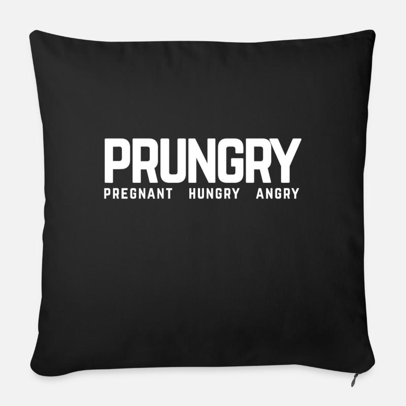 Prungry Enceinte Hungry En colère Enceinte Hungry - Housse de coussin décorative 45 x 45 cm - noir