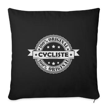 T-shirt Vélo / Velo / VTT - Cycliste 100% Original - Housse de coussin décorative 45 x 45 cm - noir - Devant