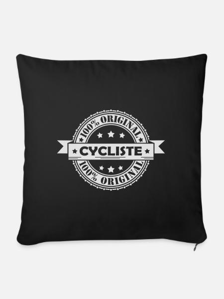T-shirt Bike / Velo / Mountain Bike - Cyclist 100% Original - Sofa pillowcase 17,3'' x 17,3'' (45 x 45 cm) - black