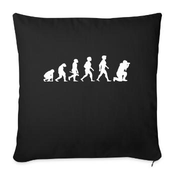 Evolution Photographe Photographe Appareil Photo - Housse de coussin décorative 45 x 45 cm - noir - Devant