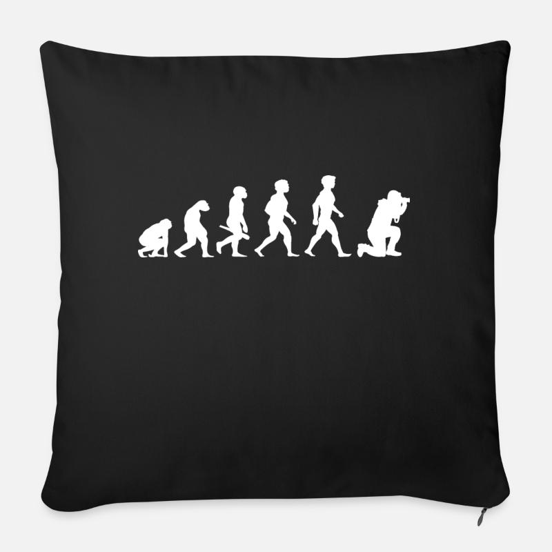 Evolution Photograph Photographer Camera Camera - Sofa pillowcase 17,3'' x 17,3'' (45 x 45 cm) - black