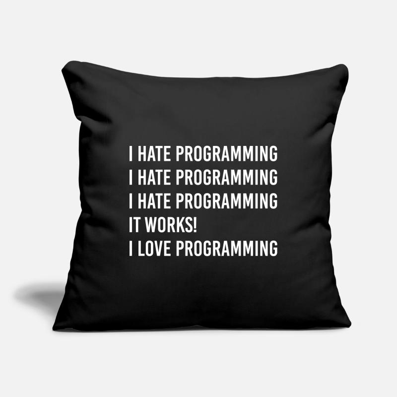 I hate programming, I love programming Sofakissenbezug 45 x 45 cm