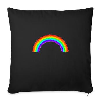 Regenbogen - Sofakissenbezug 45 x 45 cm - Schwarz - Vorne