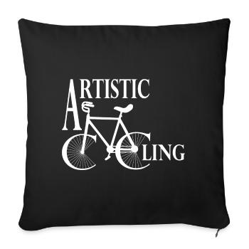 Artistic cycling, artistic cycling, indoor cycling - Sofa pillowcase 17,3'' x 17,3'' (45 x 45 cm) - black - Front