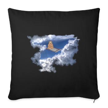 Tapis volant avec paresse dans le ciel - Housse de coussin décorative 45 x 45 cm - noir - Devant