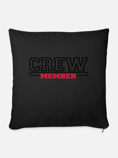 membre de l'équipage - Housse de coussin décorative 45 x 45 cm - noir