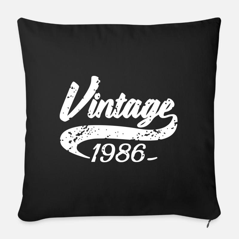 Vintage 1986 - Sofakissenbezug 45 x 45 cm - Schwarz