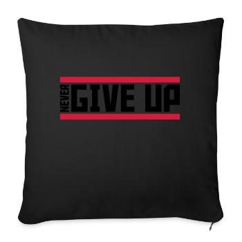ne jamais abandonner les barres rouges cool ne jamais abandonner lo - Housse de coussin décorative 45 x 45 cm - noir - Devant