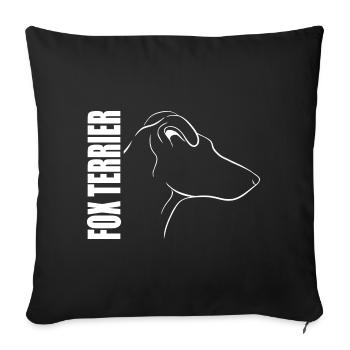 FOX TERRIER Kurzhaar im Profil Hundemotiv Wilsigns - Sofakissenbezug 45 x 45 cm - Schwarz - Vorne