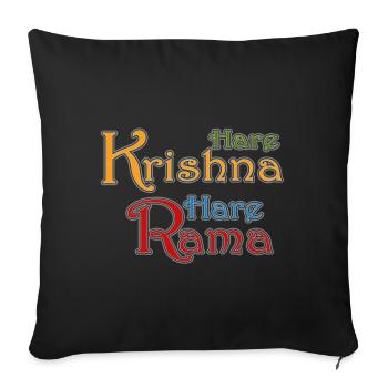 Hare Krishna Hare Rama - Sofa pillowcase 17,3'' x 17,3'' (45 x 45 cm) - black - Front