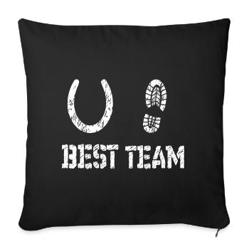 Horse Horseshoe best Team - Sofa pillowcase 17,3'' x 17,3'' (45 x 45 cm) - black - Front